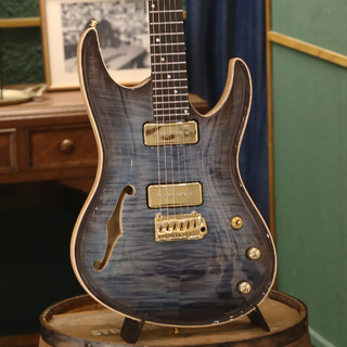 Valenti Guitars Nebula Carved Semihollow, Ocean Blue(dark burst)