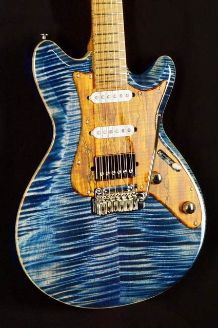 T's Guitars Vena22,Flame,RFMN(Trans Blue Denim)