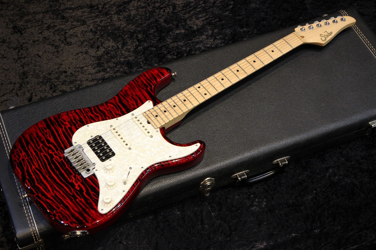 Suhr Classic Quilt Maple Top Trans Red
