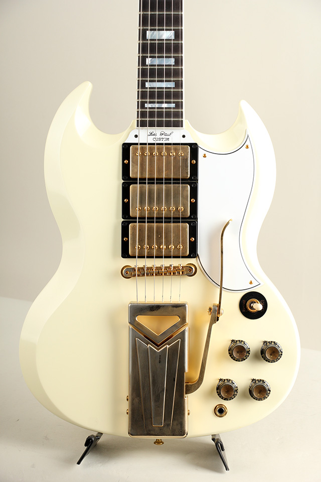 Gibson Custom Shop 60th Anniversary 1961 Les Paul SG Custom Sideways Vibrola Polaris White VOS #101831  2021