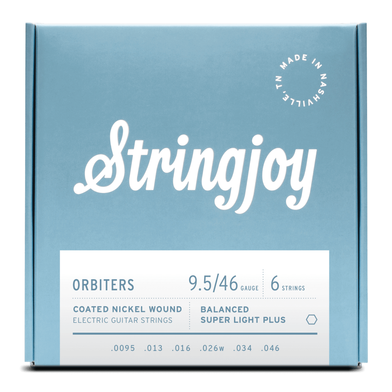 Stringjoy Stringjoy Orbiters | Balanced Super Light Plus Gauge (9.5-46) Coated Nickel Wound Electric Guitar Strings